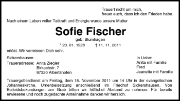 Anzeige von Sofie Fischer von MGO