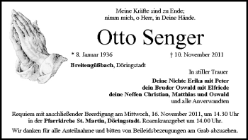 Anzeige von Otto Senger von MGO