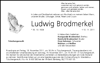 Anzeige von Ludwig Brodmerkel von MGO