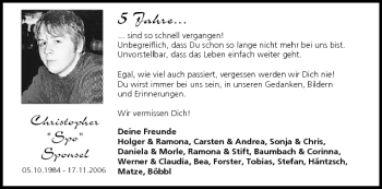 Anzeige von Christopher Sponsel von MGO