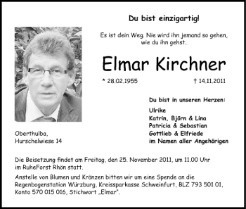 Anzeige von Elmar Kirchner von MGO