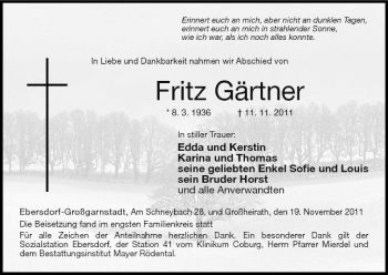 Anzeige von Fritz Gärtner von MGO