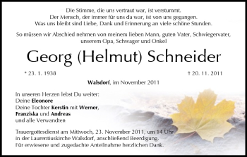 Anzeige von Georg Schneider von MGO