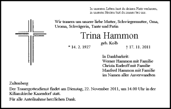 Anzeige von Trina Hammon von MGO