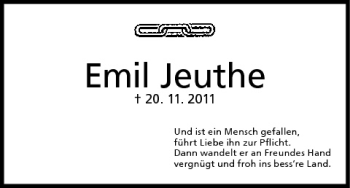 Anzeige von Emil Jeuthe von MGO