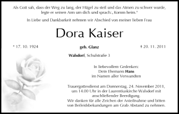 Anzeige von Dora Kaiser von MGO