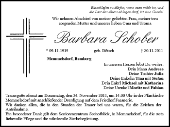 Anzeige von Barbara Schober von MGO