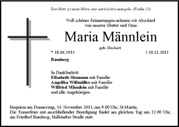 Anzeige von Maria Männlein von MGO
