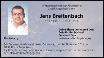 Anzeige von Jens Breitenbach von MGO
