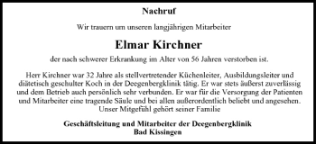 Anzeige von Elmar Kirchner von MGO