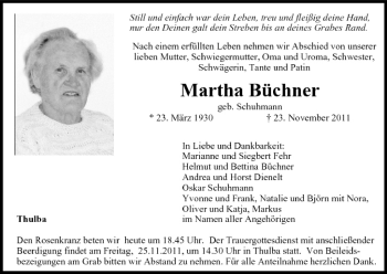 Anzeige von Martha Büchner von MGO