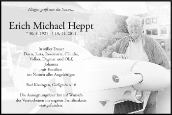 Anzeige von Erich Michael Heppt von MGO