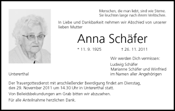 Anzeige von Anna Schäfer von MGO