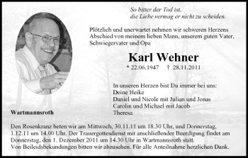 Anzeige von Karl Wehner von MGO