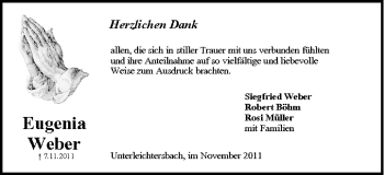 Anzeige von Eugenia Weber von MGO