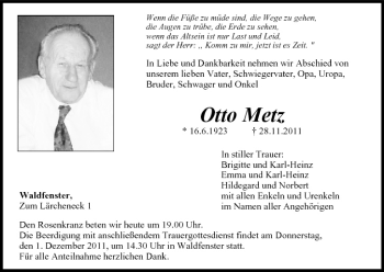 Anzeige von Otto Metz von MGO