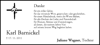 Anzeige von Karl Barnickel von MGO