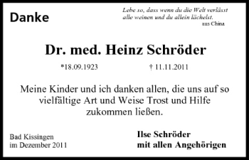 Anzeige von Heinz Schröder von MGO
