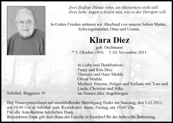 Anzeige von Klara Diez von MGO