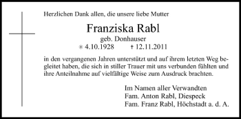 Anzeige von Franziska Rabl von MGO