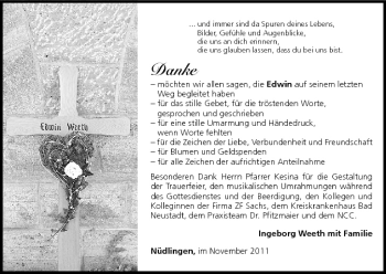 Anzeige von Edwin Weeth von MGO