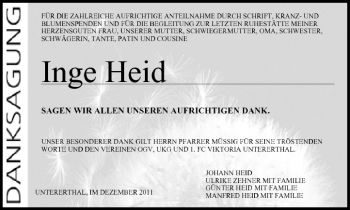 Anzeige von Inge Heid von MGO