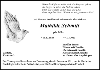 Anzeige von Mathilde Schmitt von MGO