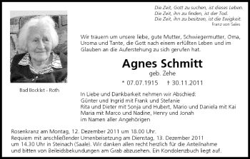 Anzeige von Agnes Schmitt von MGO