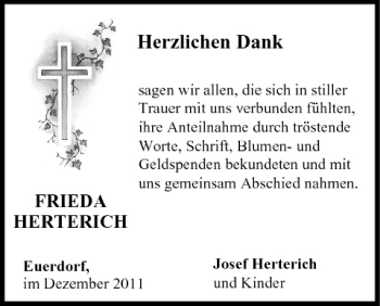 Anzeige von Frieda Herterich von MGO