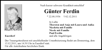 Anzeige von Günter Ferdin von MGO