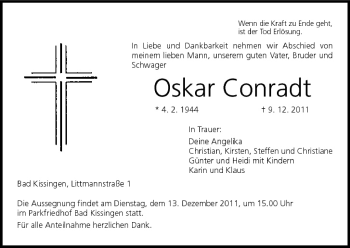 Anzeige von Oskar Conradt von MGO