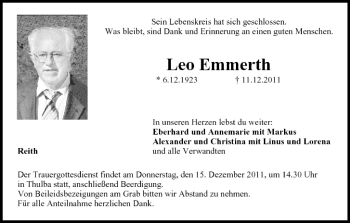 Anzeige von Leo Emmerth von MGO