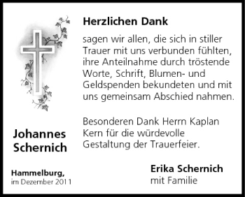 Anzeige von Johannes Schernich von MGO