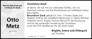 Anzeige von Otto Metz von MGO