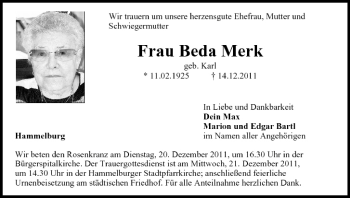Anzeige von Beda Merk von MGO