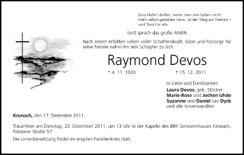 Anzeige von Raymond Devos von MGO