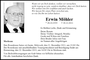 Anzeige von Erwin Möhler von MGO