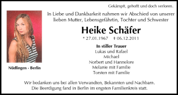 Anzeige von Heike Schäfer von MGO