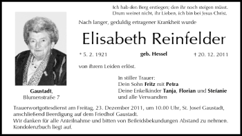 Anzeige von Elisabeth Reinfelder von MGO