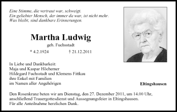 Anzeige von Martha Ludwig von MGO