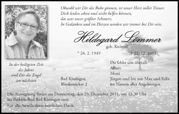 Anzeige von Hildegard Lömmer von MGO