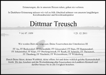 Anzeige von Dittmar Treusch von MGO