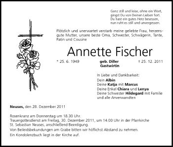Anzeige von Annette Fischer von MGO