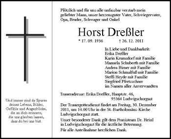 Anzeige von Horst Dreßler von MGO