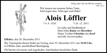 Anzeige von Alois Löffler von MGO