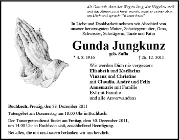 Anzeige von Gunda Jungkunz von MGO