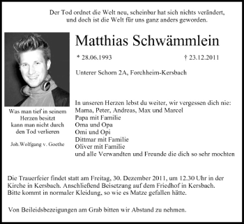 Anzeige von Matthias Schwämmlein von MGO