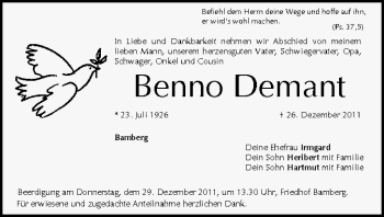 Anzeige von benno Demant von MGO