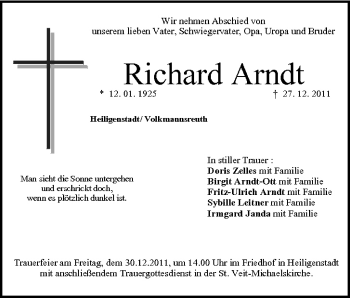 Anzeige von Richard Arndt von MGO