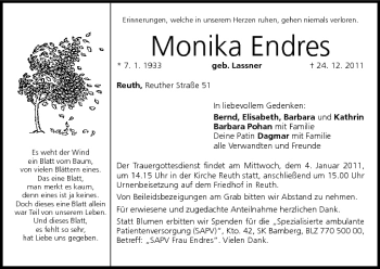 Anzeige von Monika Endres von MGO